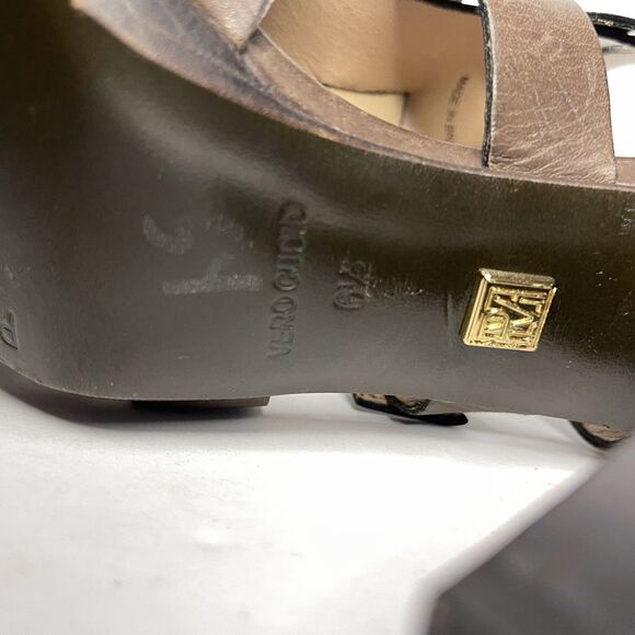 POUR LA VICTOIRE Women’s Strappy Sandal Heels 6.5M Brown Leather Made in Brazil - Picture 9 of 11